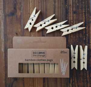 BAMBOO CLOTHES PEGS 20PKT