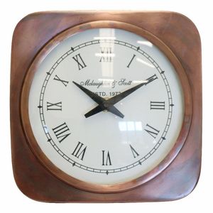 Table Clock in Antiqued Copper Finish