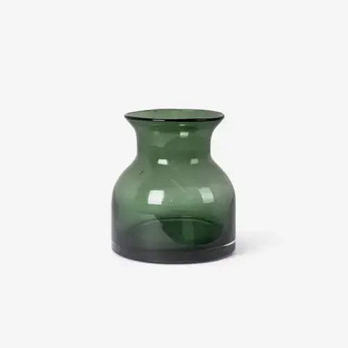 GREEN GLASS VASE PORTOBELLO SHORT