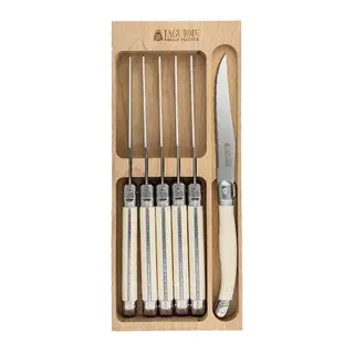 STEAK KNIFE SET/6 IVORY LAGUIOLE