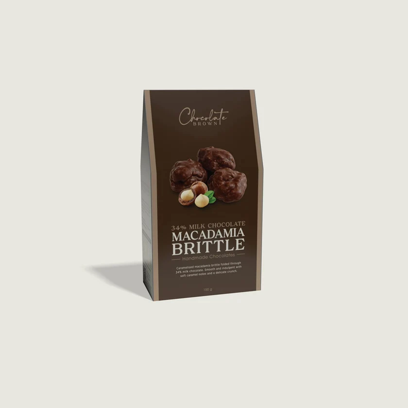 CHOCOLATE DROPS MACADAMIA BRITTLE 150G