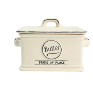 BUTTER DISH CREAM CERAMIC