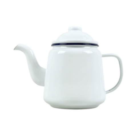 ENAMEL TEAPOT WHITE