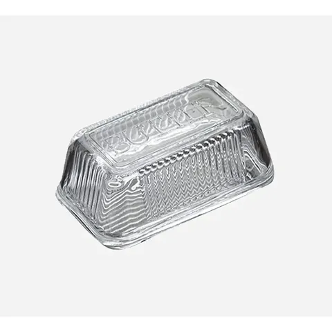 GLASS BUTTER DISH FRETTE