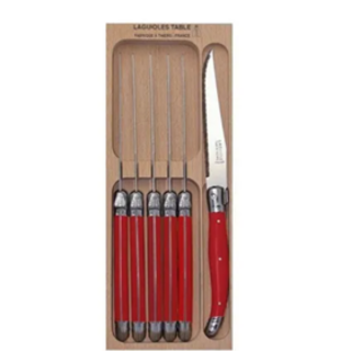 STEAK KNIFE SET/6 VERDIER BRIGHT RED