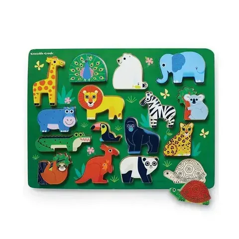 WOODEN PUZZLE 16pc ZOO CROC CREEK