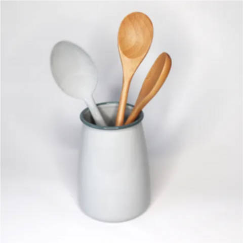 UTENSIL HOLDER GREY ENAMEL