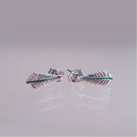 Earrings SS/Enamel Fern Studs