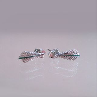 Earrings SS/Enamel Fern Studs