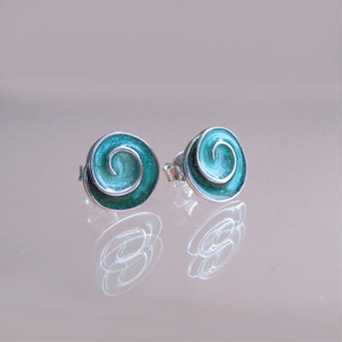 Earrings SS/Enamel Koru Studs