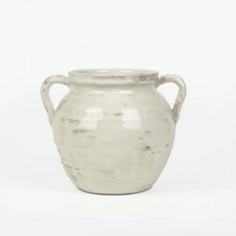 LUNA URN AGED WHITE 23.5CM