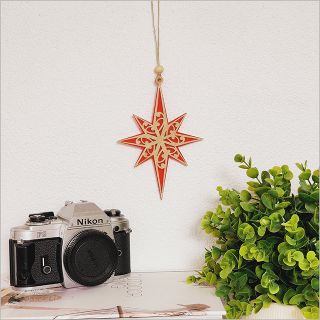 MATARIKI STAR RED acrylic bamboo