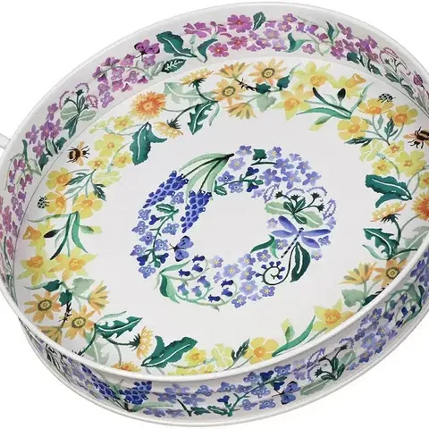 LGE HANDLE TRAY WILD FLOWERS