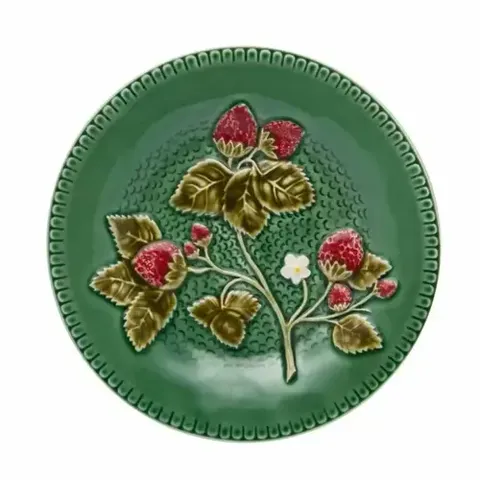 FRUIT PLATE 20cm GREEN STRAWBERRIES