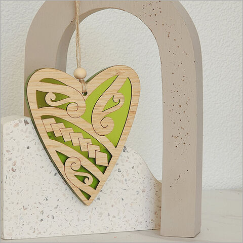 HEART PATIKI LIME ACRYLIC BAMBOO