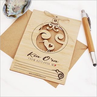 BAMBOO POSTCARD KIA ORA KIWI