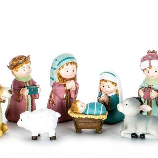 NATIVITY 9 piece set MINI PASTEL