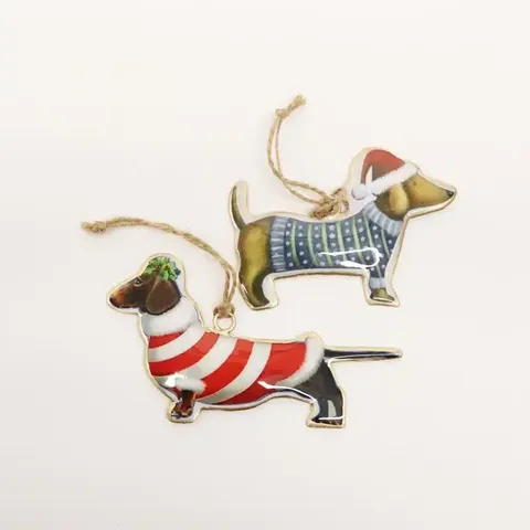 VINTAGE DASCHUND w/ CARDI 2 assorted