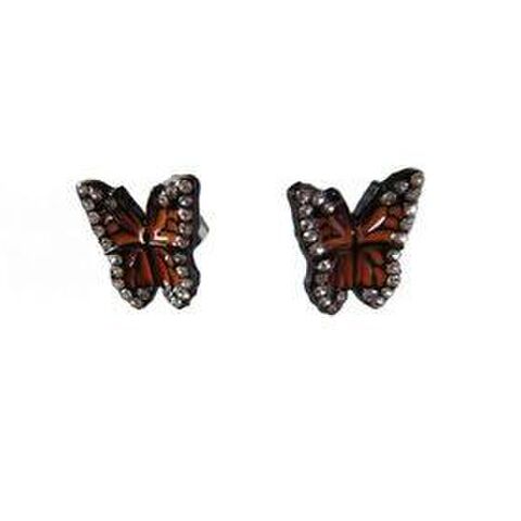 EARRINGS SPARKLY MONARCH BUTTERFLY