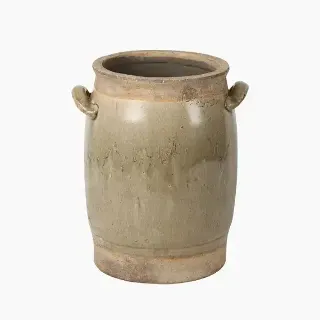 ALMADA URN CRAZED GREEN/BEIGE