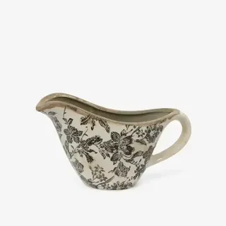 BLACK FLORAL BOWL JUG