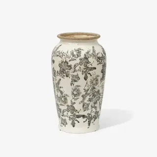 BLACK FLORAL VASE SMALL