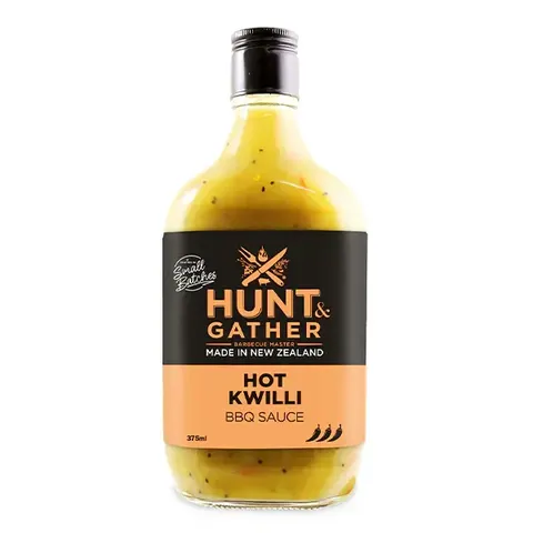 H&G BBQ SAUCE HOT KIWI CHILLI 375mls