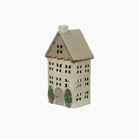 TEA LIGHT HOUSE STONE w/ POTS medium