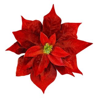 VELVET POINSETTIA w/ clip