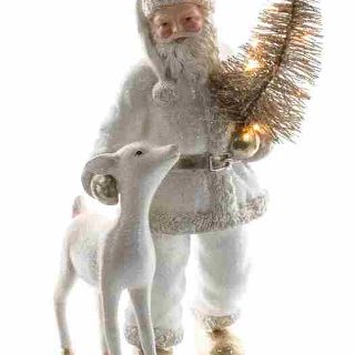 NTH POLE SANTA LIGHTUP TREE white 30cm