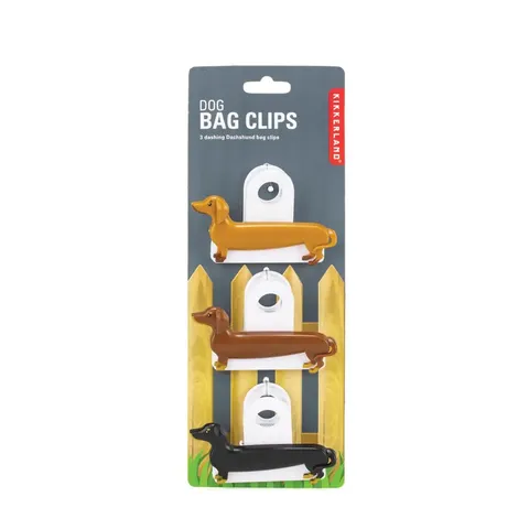 SAUSAGE DOG BAG CLIPS SET/3