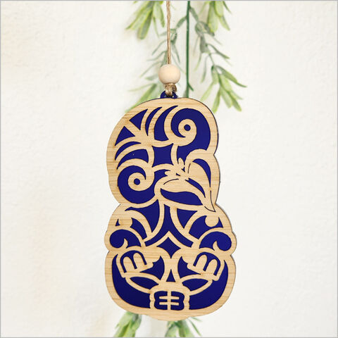BLUE TIKI bamboo acrylic hanging