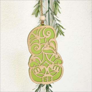 LIME TIKI bamboo acrylic hanging