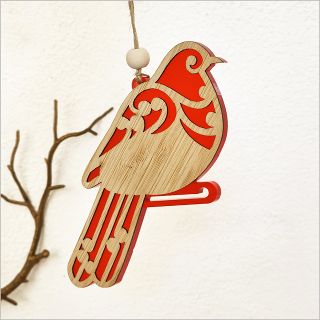 KORU KERERU RED SATIN ACRYLIC