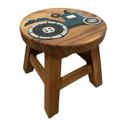 KIDS STOOL GREEN TRACTOR