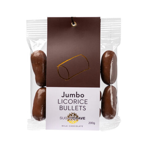 MILK CHOC JUMBO LICORICE BULLETS