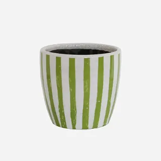 PLANTER LIME STRIPE MED