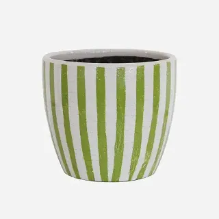PLANTER LIME STRIPE LGE
