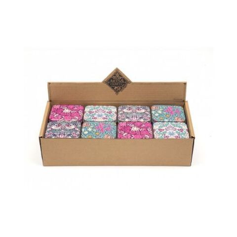 ARTS & CRAFTS SMALL SQUARE POCKET FLORAL TIN