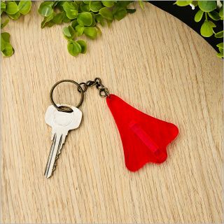 KEY RING JET PLANE ACRYLIC red