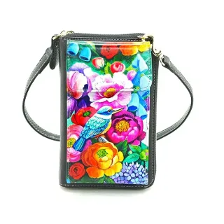CELLPHONE BAG KINGFISHER PEONIES