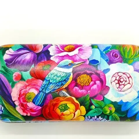 SUNGLASS CASE KINGFISHER PEONIES
