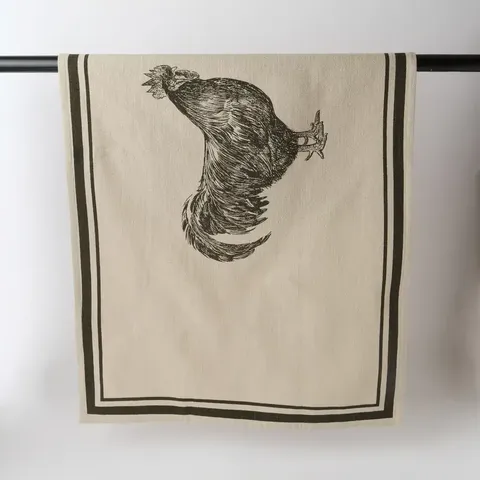FRENCH GRAINSACK T/TOWEL ROOSTER