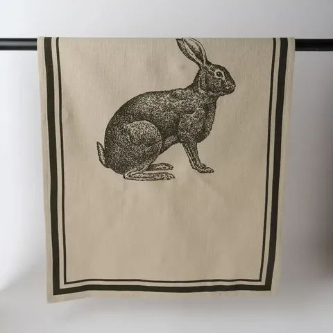 FRENCH GRAINSACK T/TOWEL RABBIT