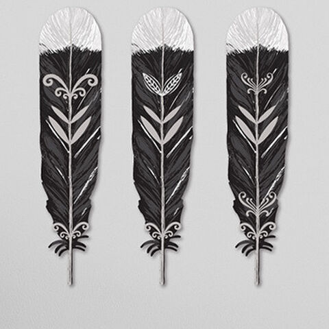 ACM PRINTED HUIA FEATHERS SET/3