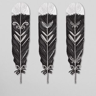ACM PRINTED HUIA FEATHERS SET/3