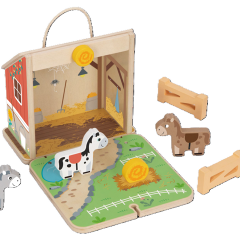 WOODEN FOLDABLE HORSE STABLE SET
