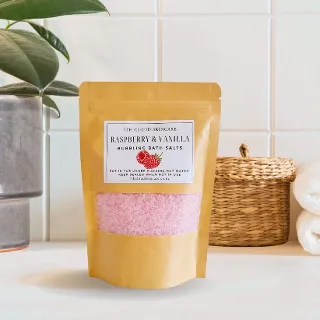 BUBBLING BATH SALTS RASPBERRY VANILLA