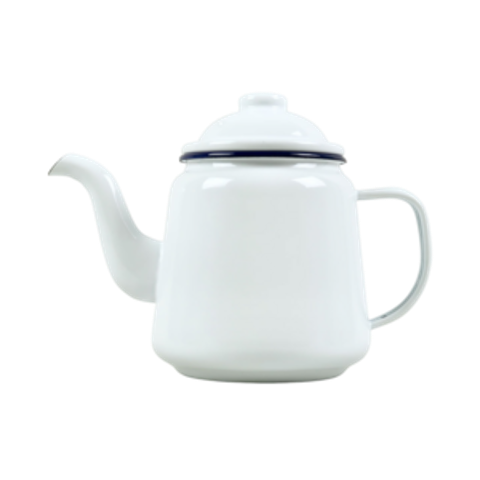 ENAMEL TEAPOT WHITE