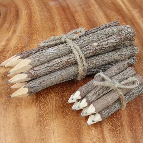 WOODEN TWIG LEAD PENCILS SET/10